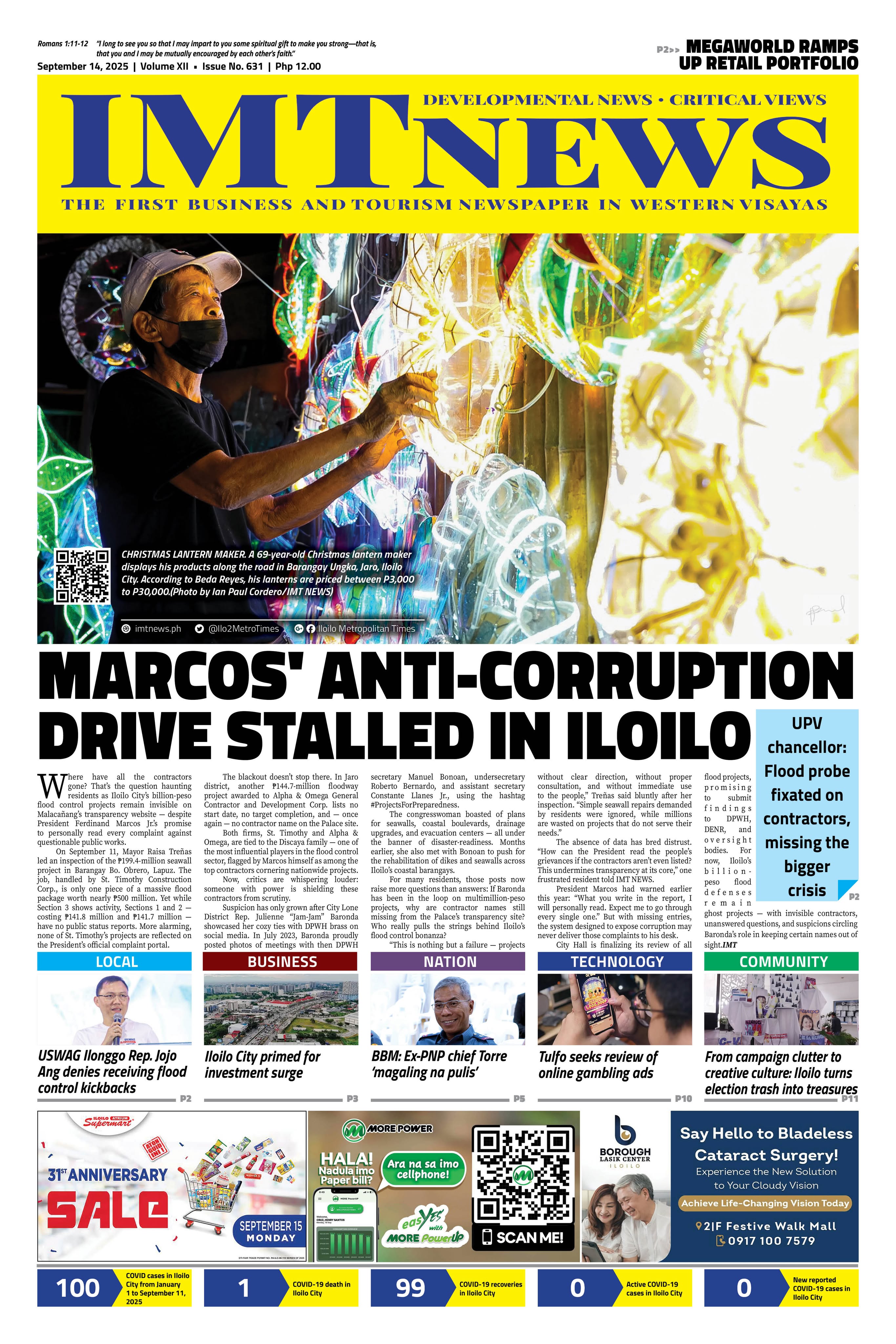 TODAY'S FRONT PAGE (September 14, 2025)