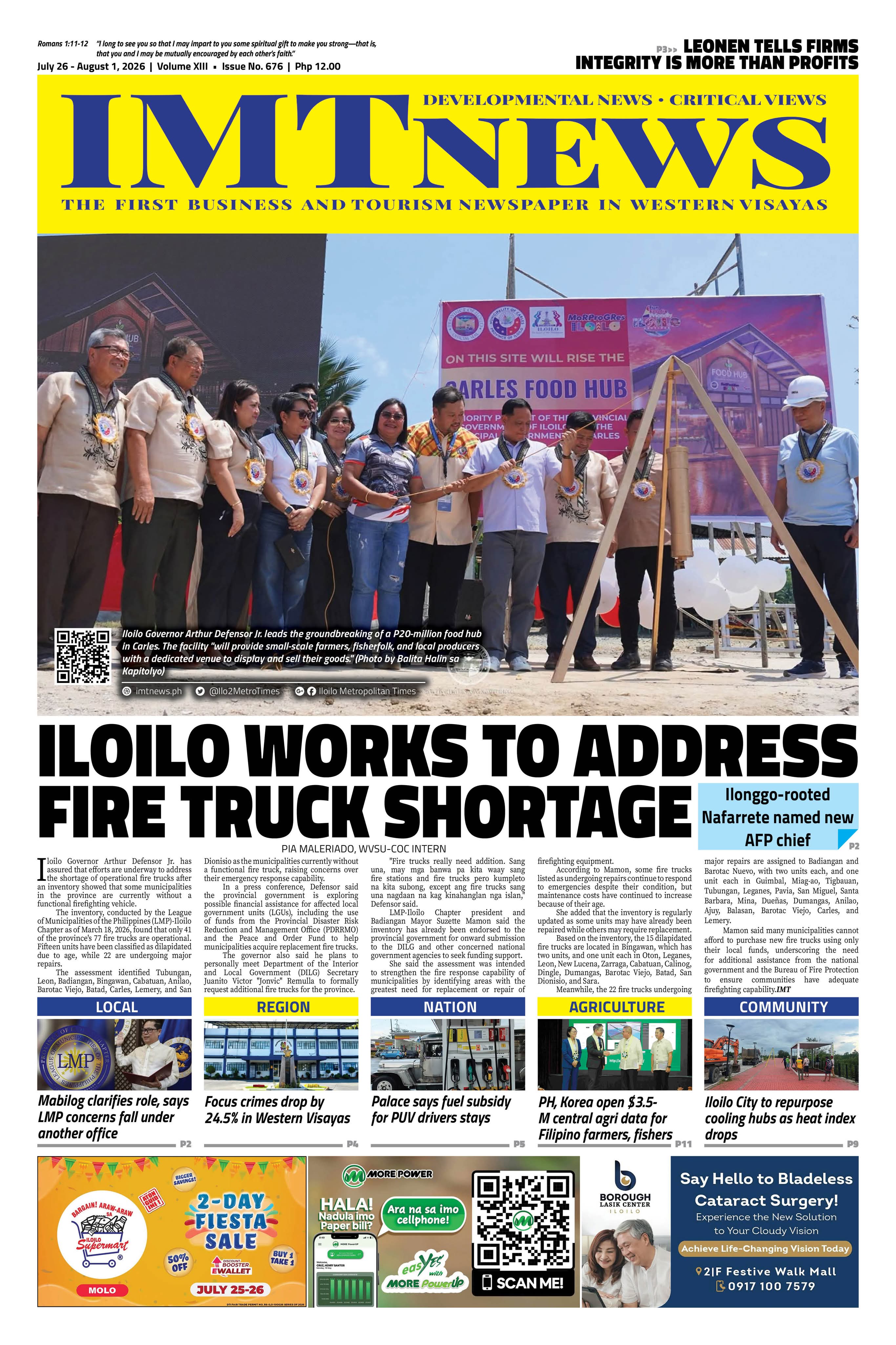 THIS WEEK'S FRONT PAGE (July 26 - August 1, 2026)