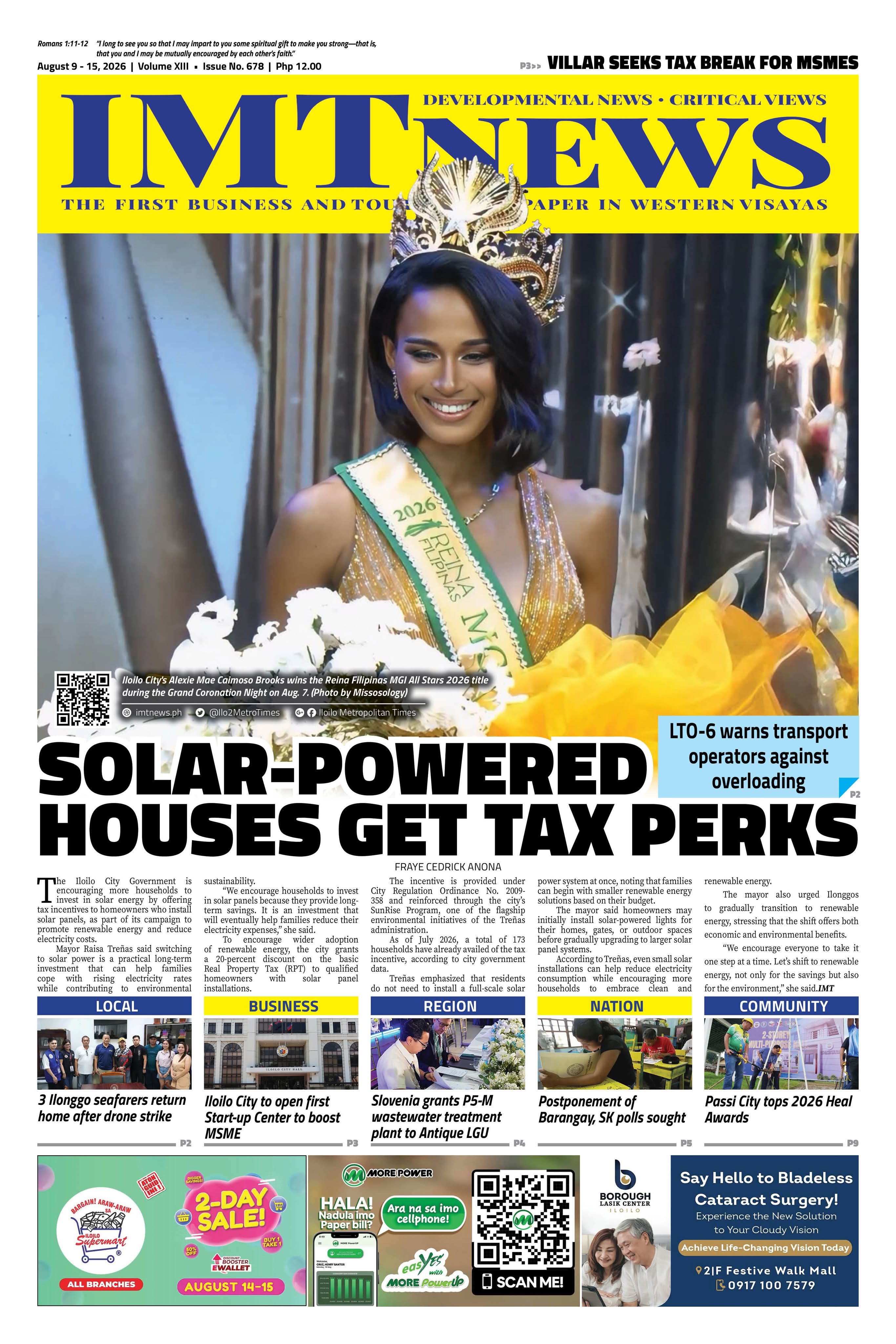 THIS WEEK'S FRONT PAGE (August 9-15, 2026)