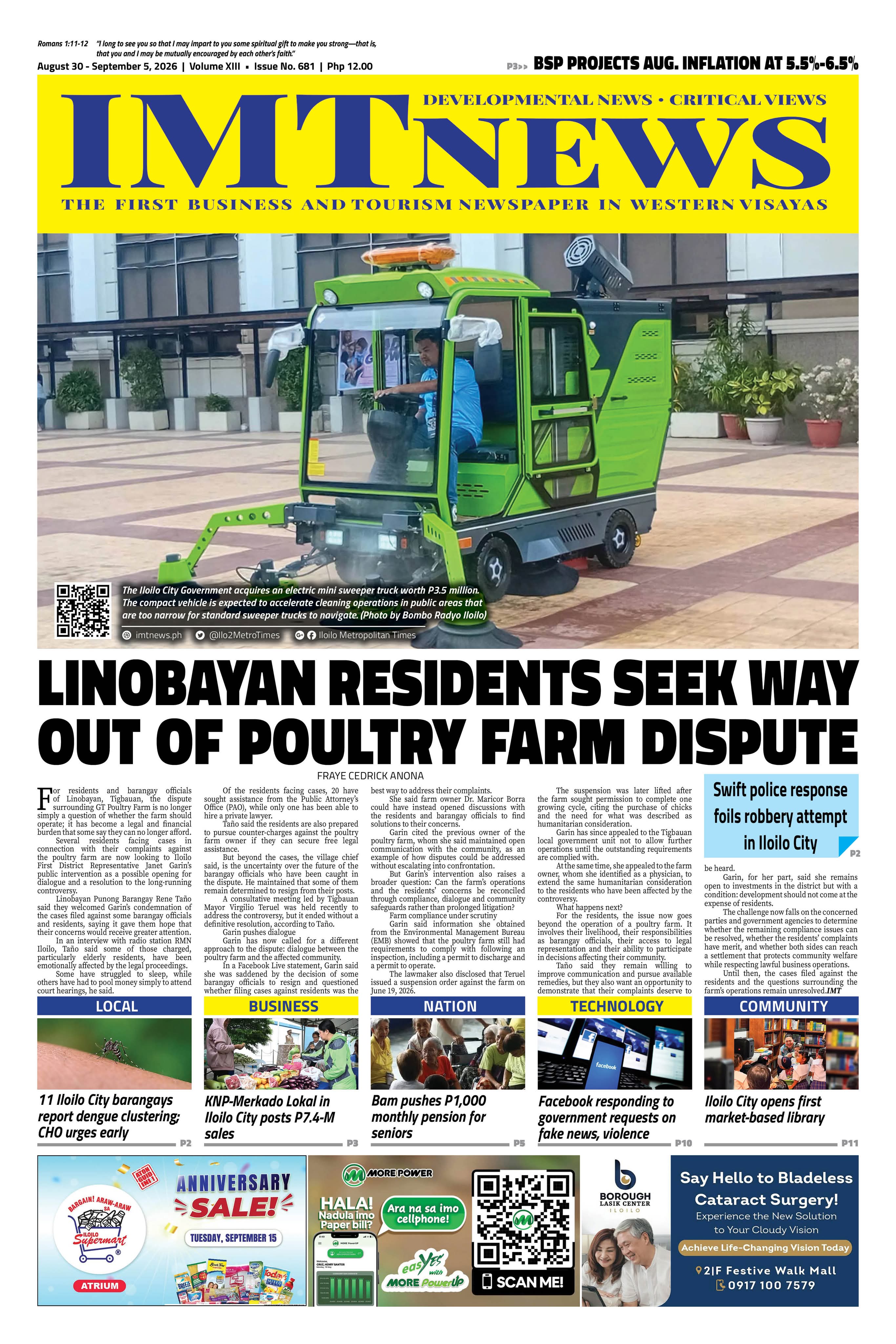 THIS WEEK'S FRONT PAGE (August 30 - September 5, 2026)